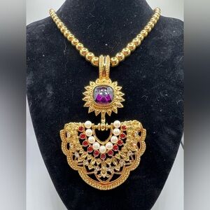 Lauren Ralph Lauren Gold Tone 18” Necklace with Vintage Avon Pendant